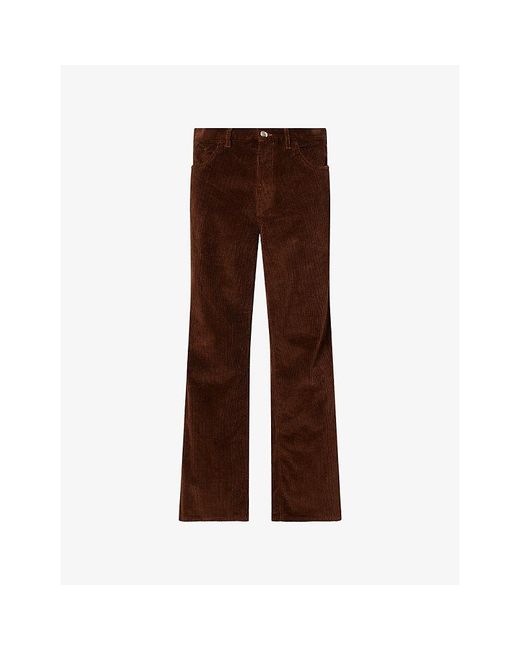 Marni Brown Wide-Leg Corduroy Cotton Trousers for men