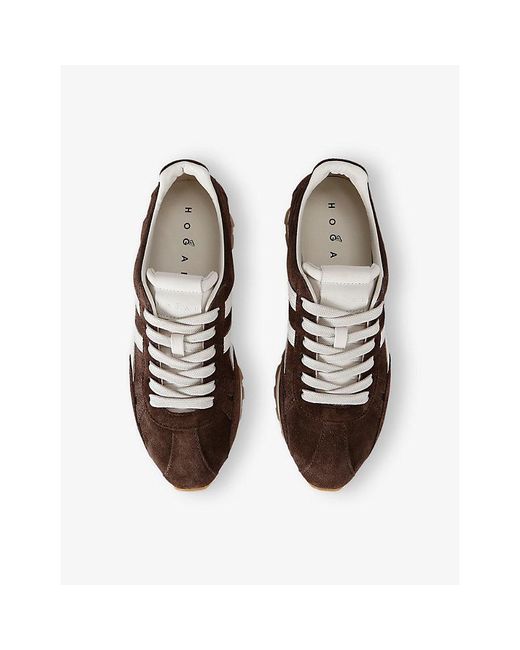 Hogan Brown Allacciato H 671 Suede Low-Top Trainers