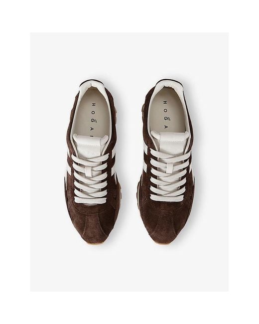 Hogan Brown Allacciato H 671 Suede Low-Top Trainers