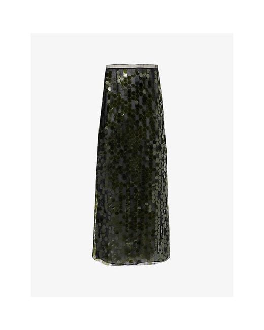 16Arlington Green Dia Sequin Woven Midi Skirt