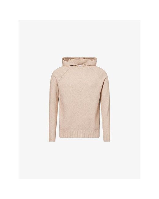 Raith Natural Rowan Raglan-Sleeves Knitted Hoodie for men