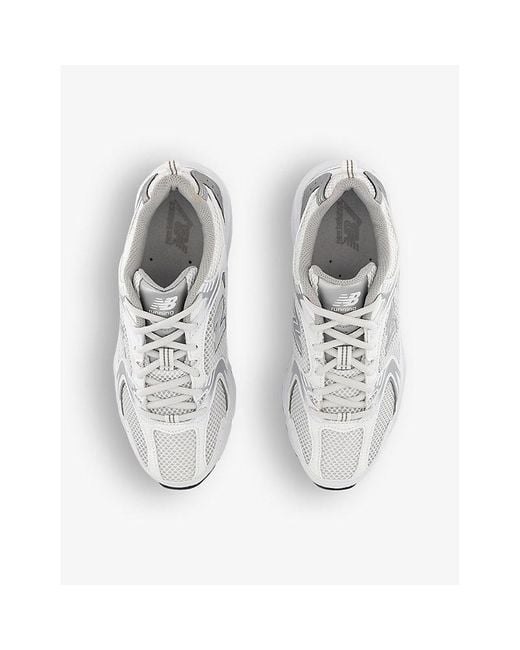 New Balance White Mr530 Logo-embossed Leather And Mesh Low-top Trainers