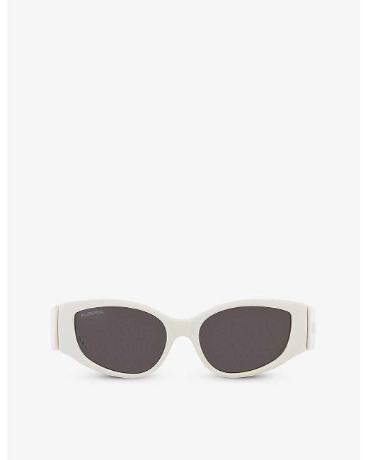 Balenciaga White Bb0258s Cat-eye Acetate Sunglasses