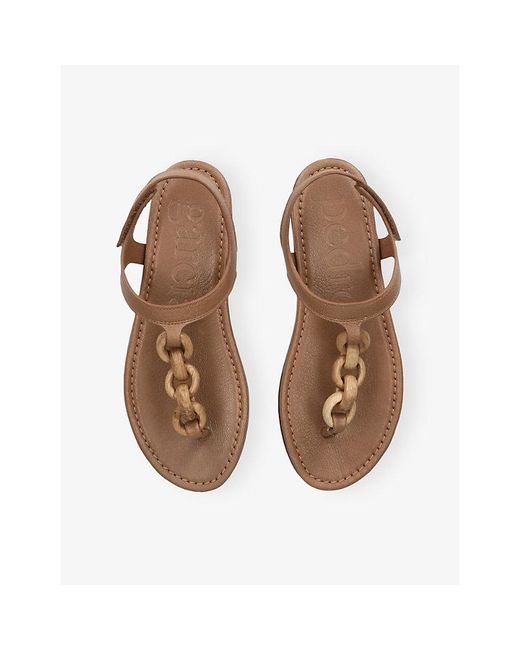 Pedro Garcia Brown Paris Thong Leather Sandals