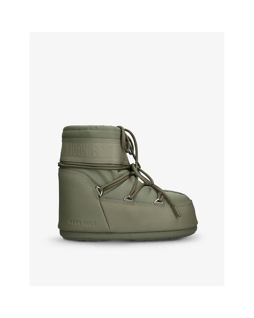 Moon Boot Green Icon Low Lace-Up Rubber Boots for men