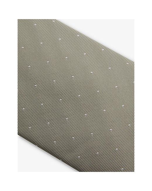 Reiss Gray Liam Polka-Dot Woven Tie for men