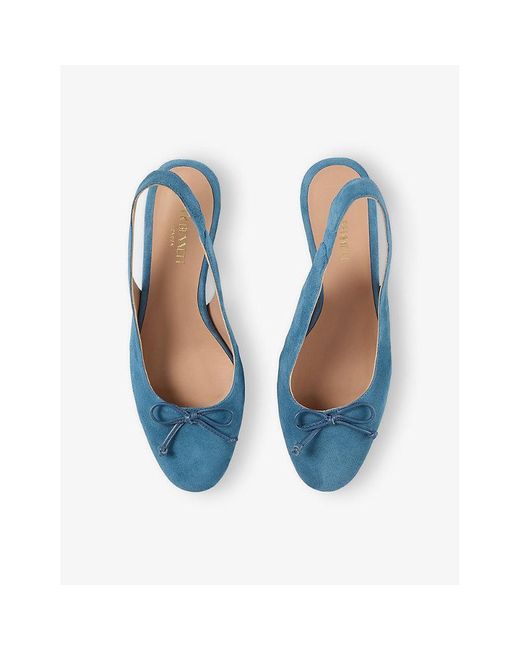L.K.Bennett Blue Louise Suede Sling-Back Ballerina Heels