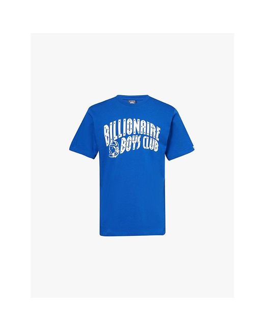 BBCICECREAM Blue Arch Logo Brand-Print Relaxed-Fit Cotton-Jersey T-Shirt for men