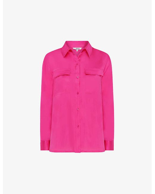OMNES Pink Ashlyn Patch-pocket Recycled-polyester Shirt