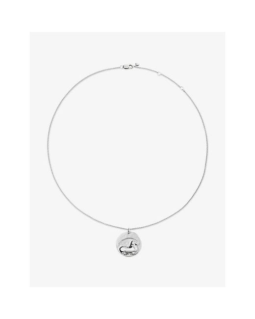 Monica Vinader White Aries Zodiac Sterling- Pendant Necklace