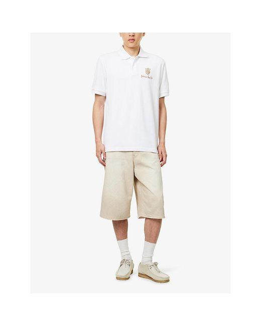 BBCICECREAM White Club House Logo-Embroidered Cotton Polo Top for men