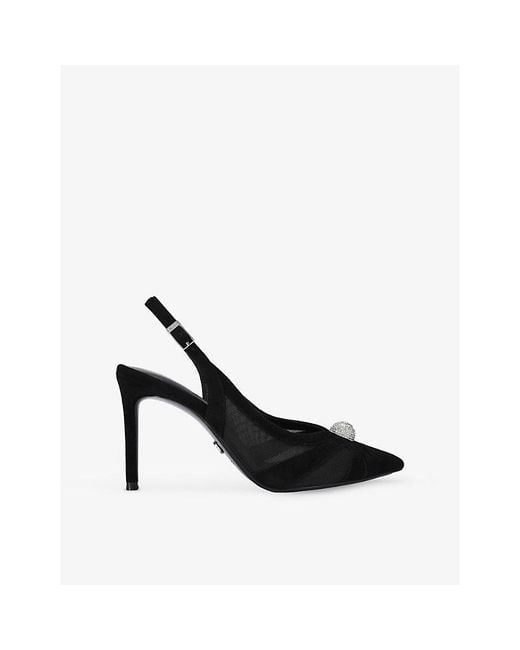 Carvela Kurt Geiger Black Lumera Mesh Sling-Back Courts