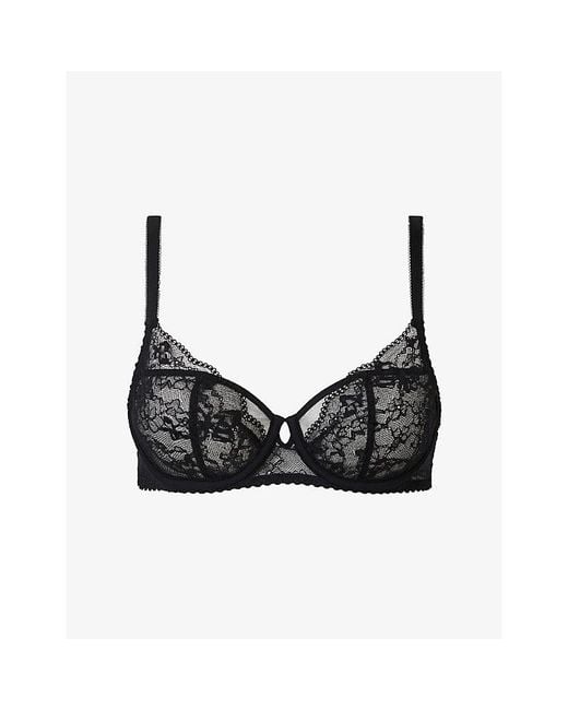 Chantelle Black Lace Half-Cup Bra