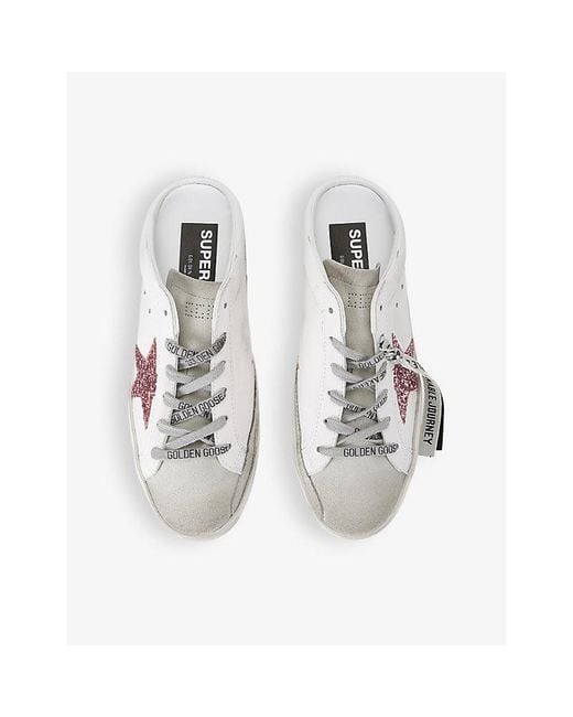 Golden Goose Deluxe Brand White Superstar Sabot Backless Leather Low-Top Trainers