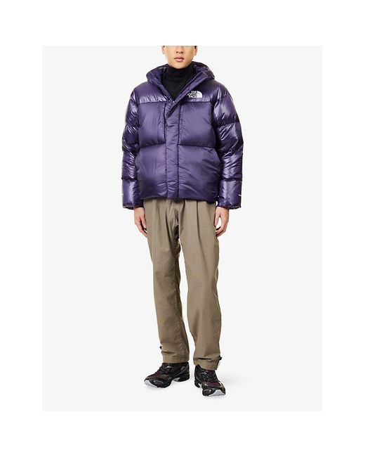 The North Face Purple Pertex Hooded Shell-Down Jacket for men