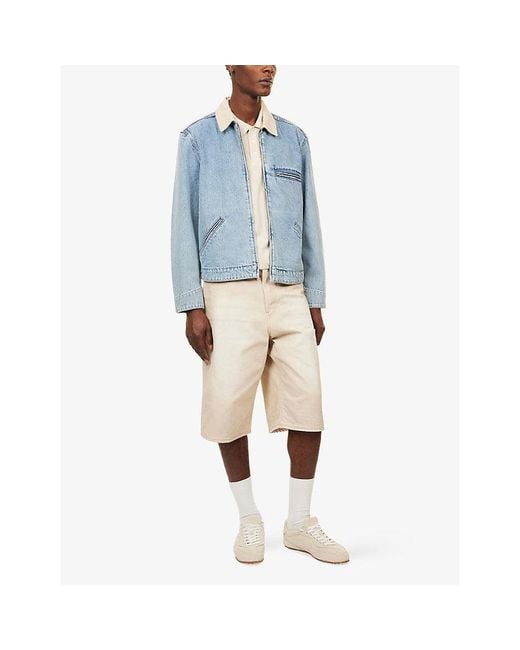 PAIGE Blue Laughlin Zip-Up Denim Jacket for men