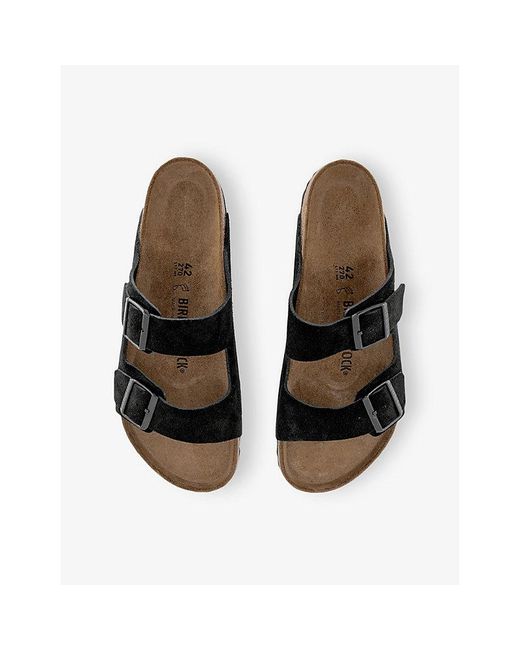 Birkenstock Black Arizona Two-Strap Leather Sandals for men