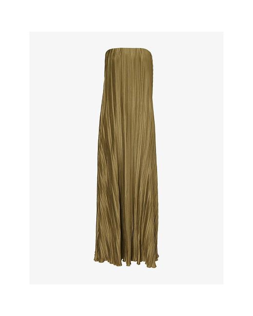 4th & Reckless Green Ruby Plissé Maxi Dress