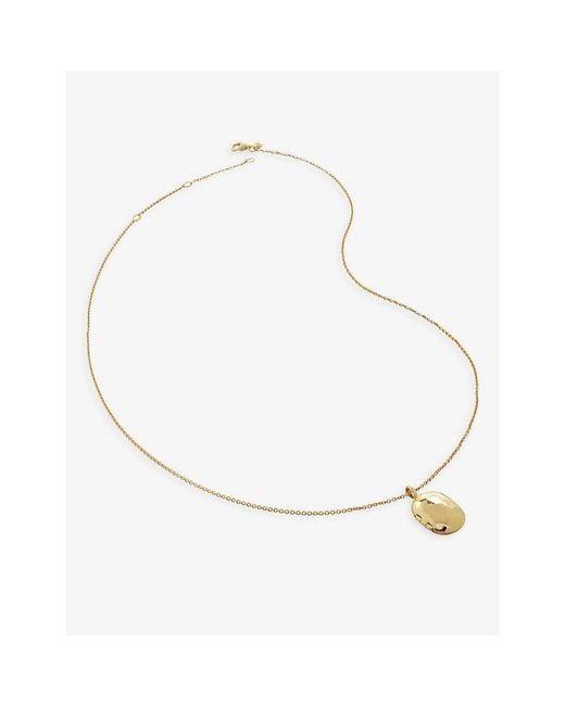 Monica Vinader White Id Locket-Charm 18Ct-Plated Vermeil Sterling- Necklace