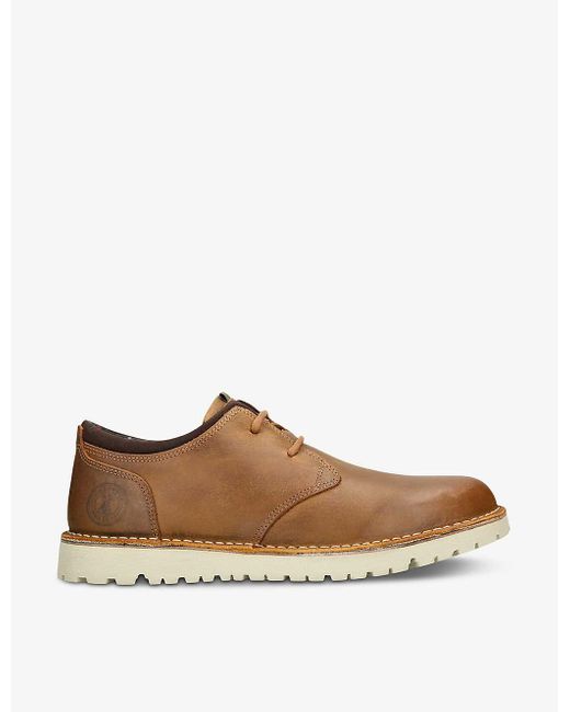 Barbour Brown Acer Leather Derby Shoes for men