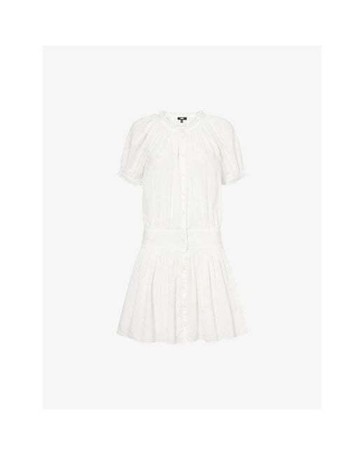 PAIGE White Nisha Short-Sleeve Cotton Dress