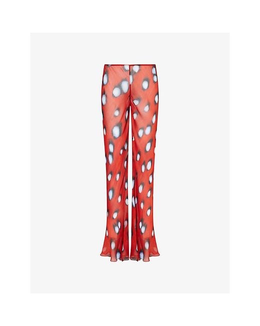 Rat & Boa Red Sonni Printed Sheer Trousers