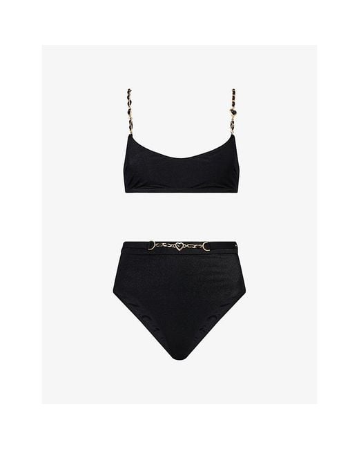 Zimmermann Black Daylight Chain Scoop Bikini Set