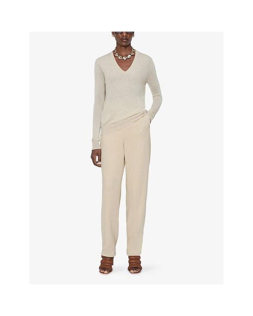 Joseph Natural Cashair V-Neck Cashmere Jumper