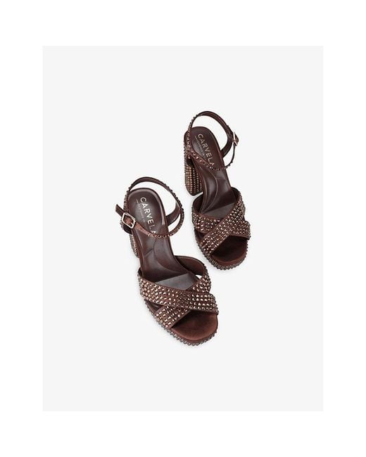 Carvela Kurt Geiger Brown Cinzia Suede Platform Sandals