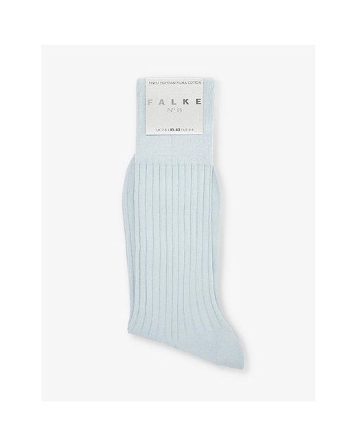 Falke Blue No. 13 Logo-print Cotton Blend Knitted Socks for men