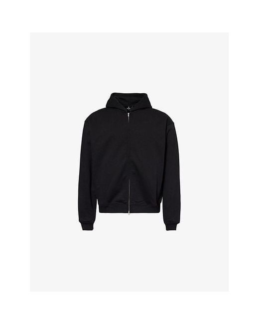 Represent Black Initial Two-Slip-Pockets Relaxed-Fit Cotton-Jersey Hoody for men