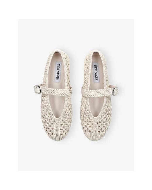 Steve Madden White Alara Woven Ballet Flats