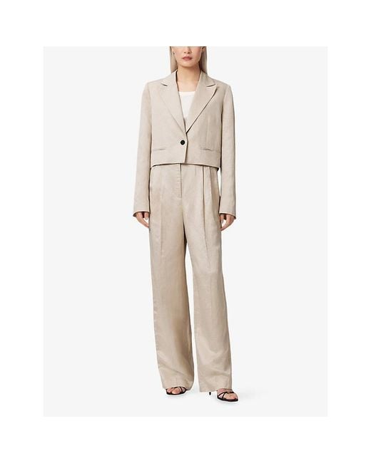 AllSaints Natural Helena Wide-Leg Woven Trousers