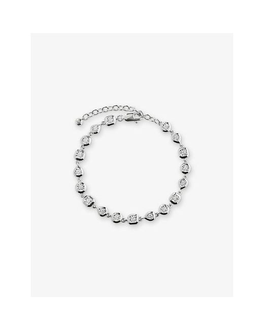 Monica Vinader White Bezel Sterling- And 0.5Ct Brilliant-Cut Diamond Chain Bracelet