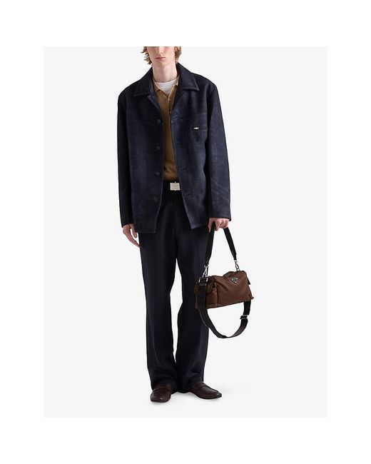 Prada Black Explore Re-Nylon Woven Belt Bag for men