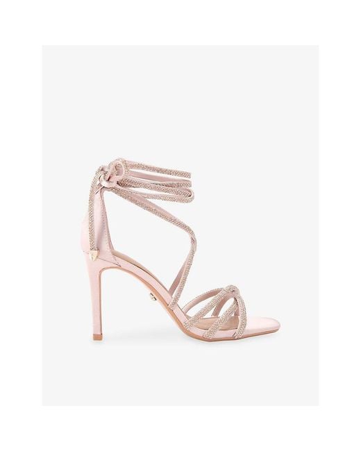 Carvela Kurt Geiger Pink Paparazzi Satin Heeled Sandals