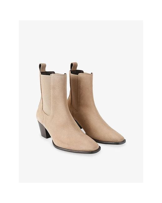 Carvela Kurt Geiger Natural Riva Suede Heeled Ankle Boots