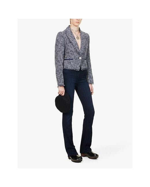 PAIGE Blue Manhattan Boot Slim-Fit High-Rise Stretch-Denim Jeans