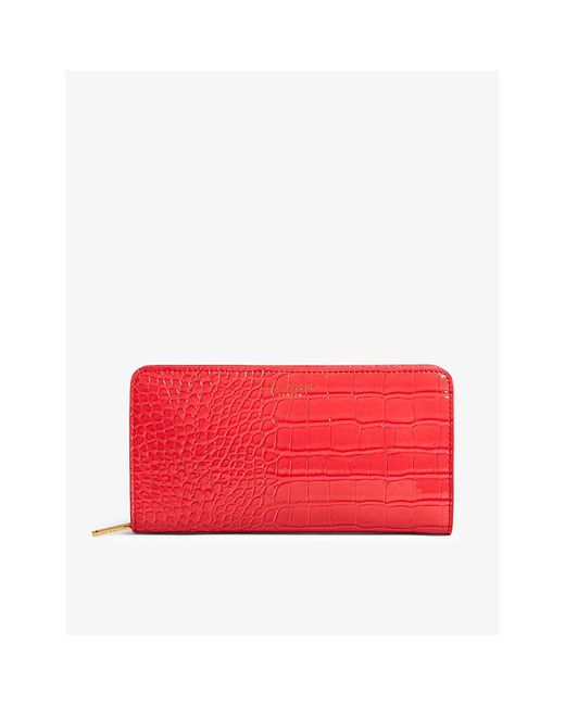 Ted Baker Red Valenne Logo-embossed Large Faux-leather Purse