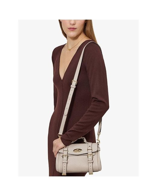 Mulberry Natural Alexa Mini Leather Satchel Bag