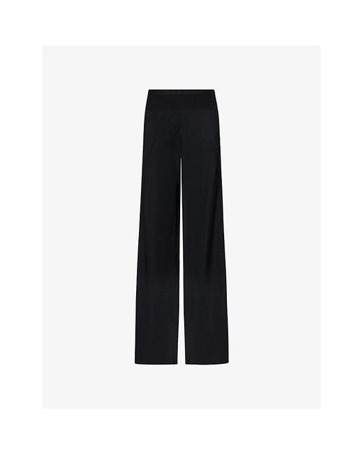 Rick Owens Black Bias Straight-Leg Woven Trousers