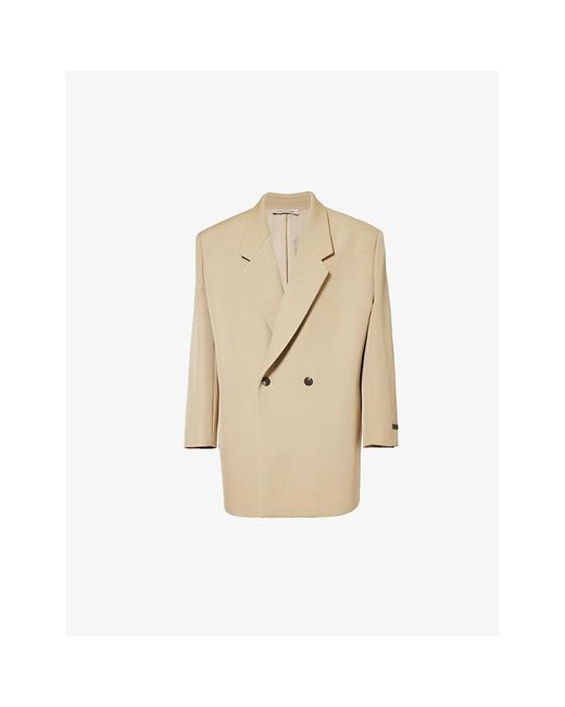 Fear Of God Natural California Notched-lapel Oversized Wool And Cotton-blend Jacket for men