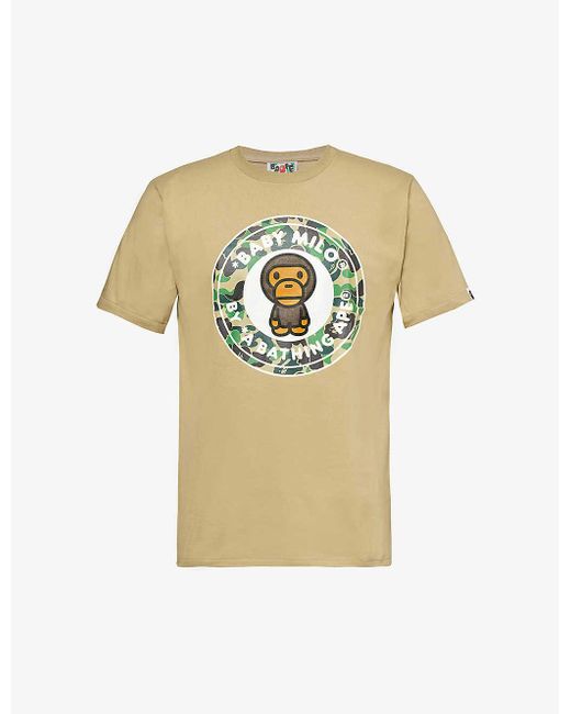 A Bathing Ape Metallic Baby Milo Graphic-print Cotton-jersey T-shirt Xx for men