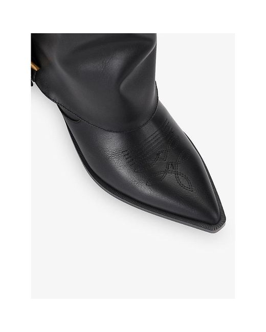 Steve Madden Black Sorcere Faux-Leather High Boots