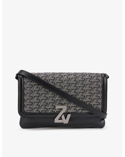 Zadig & Voltaire Zv Initiale Leather Clutch Bag in Black | Lyst
