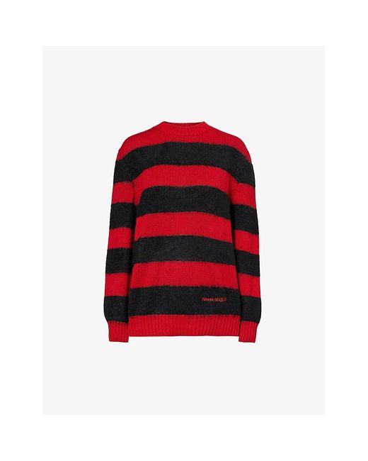 Alexander McQueen Striped Brand-embroidered Cotton Knitted Jumper