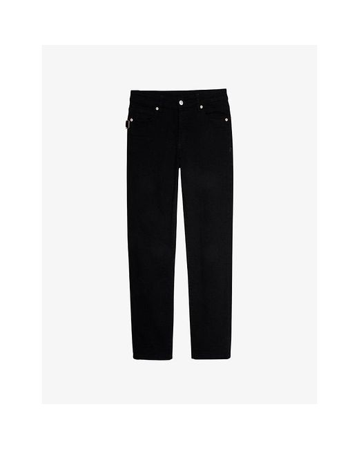 Zadig & Voltaire Black Boyfit Cropped-Leg Five-Pocket Jeans