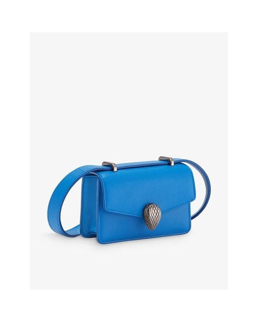 BVLGARI Blue Serpenti Forever Micro Leather Cross-Body Bag