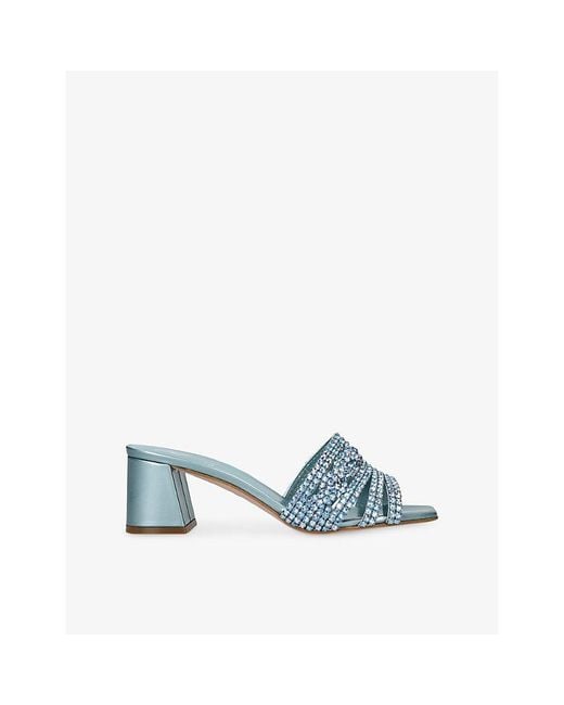 Gina Blue Utah Leather Mules