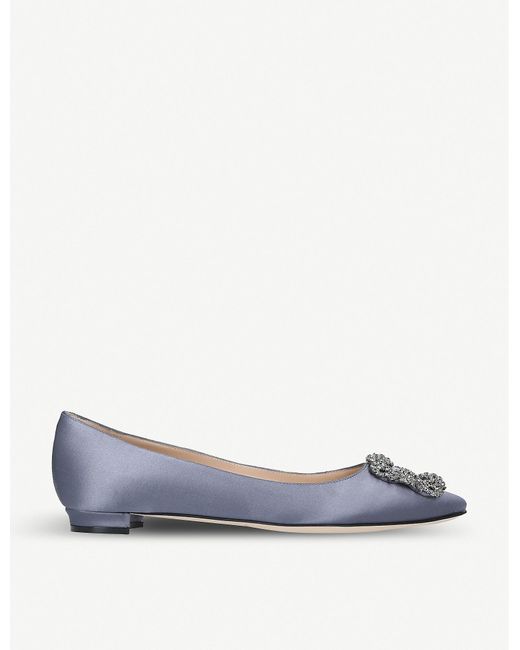 gray satin flats